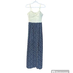 Candies Spaghetti Strap Lace Bodice Floral Maxi Dress Women's Size Medium